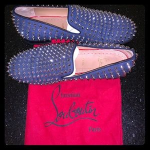 Christian Louboutin roller bit denim and silver